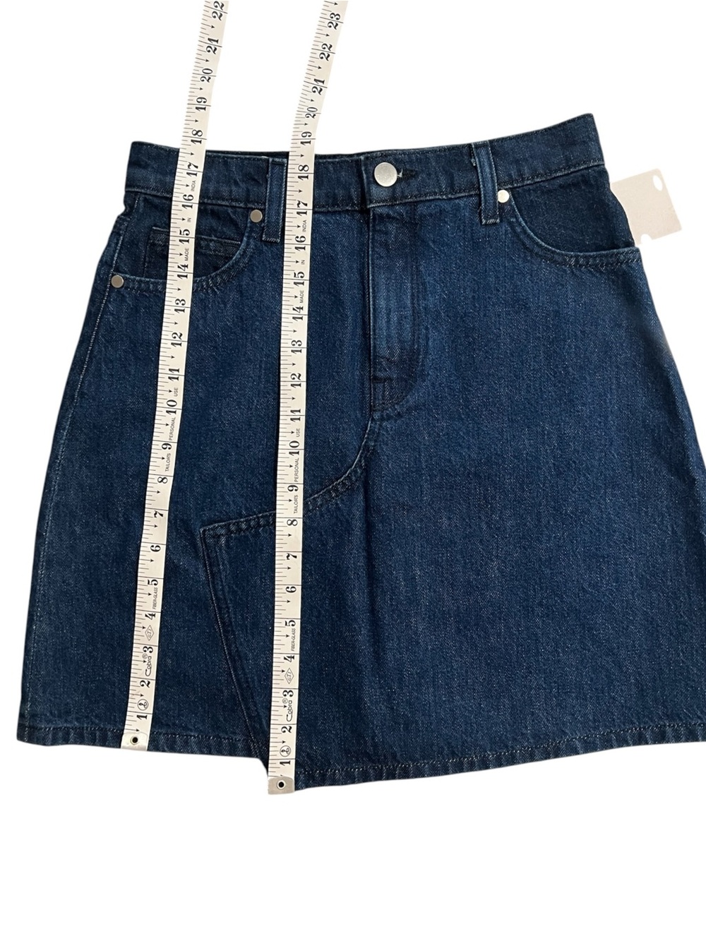 Baldwin Andie Asymmetrical Hem Denim Skirt - Picture 9 of 9
